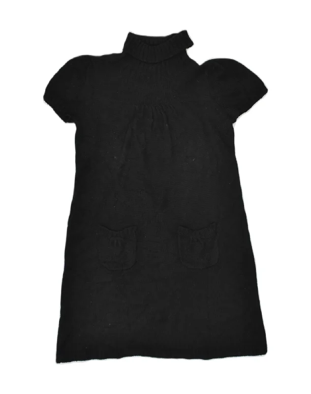 CALVIN KLEIN Womens Roll Neck Jumper Dress UK 14 Large Black