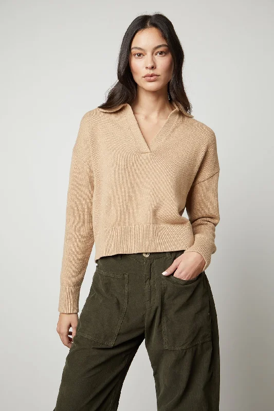 LUCIE POLO SWEATER Print Jacquard Patchwork