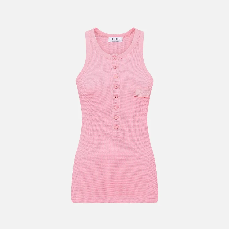 The Attico Polo Tank Top - Pink workout tank top