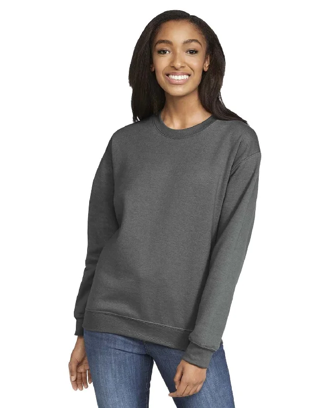 Gildan Softstyle Fleece Crewneck Sweatshirt | Charcoal Hoodie with Hem Detail Decorative Unique Gildan Softstyle Fleece Crewneck Sweatshirt | Charcoal Hoodie with Hem Detail Decorative Unique