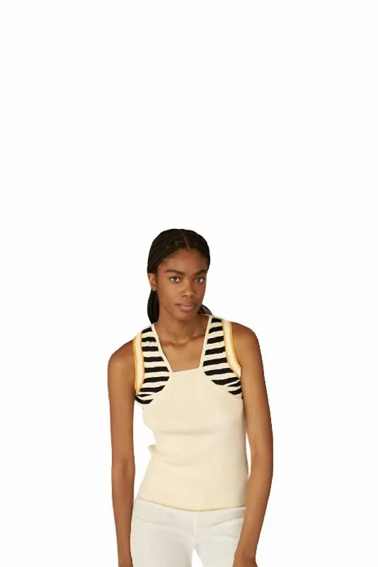 Knit Tank Top In Cream flexible tank top