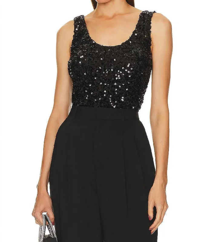 Rael Sequins Tank Top In Black