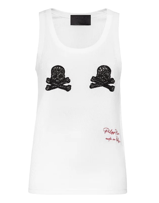 Tank top Crystal Skull with Crystals