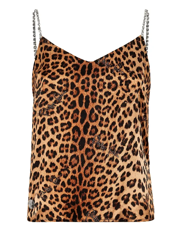 Tank Top Holiday Leopard strapless tank top