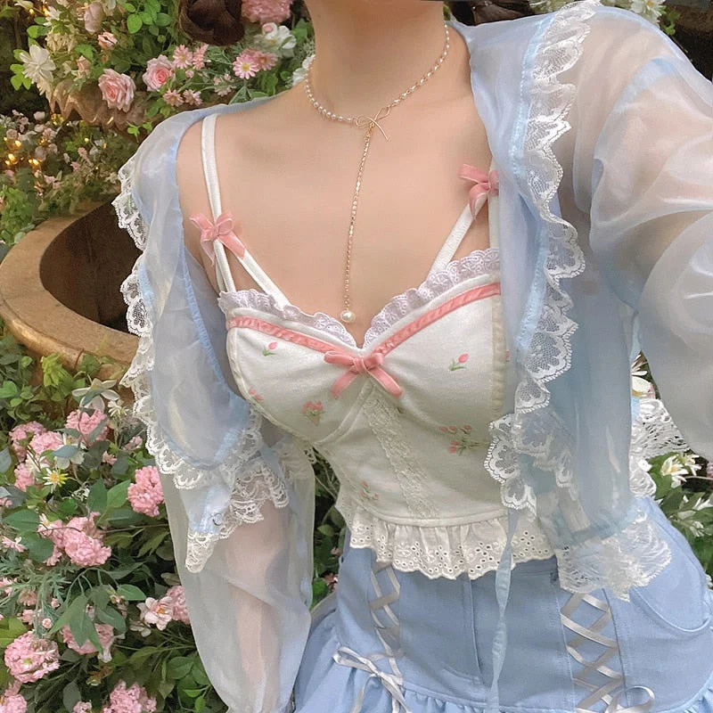 White Backless Sexy Beach Sweet Cute Camis Women Summer Floral Kawaii Halter Tops Lace Print Party Korean Fashion Clothing boho tank top