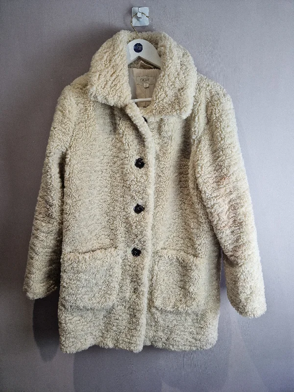 Next Cream Teddy Coat - Small (8/10)