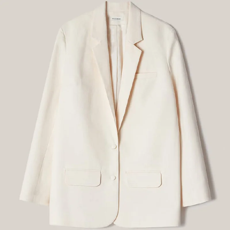 OVERSIZED VISCOSE BLAZER "BOUVIER" IN NATURAL WHITE Women's Fashion Blazer