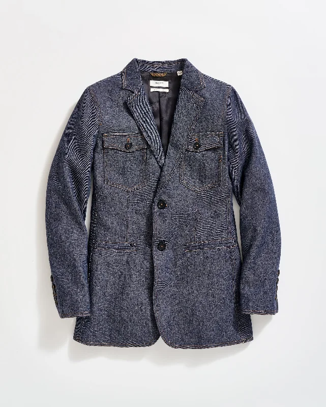 Wool Denim Blazer Women's Handmade Blazer
