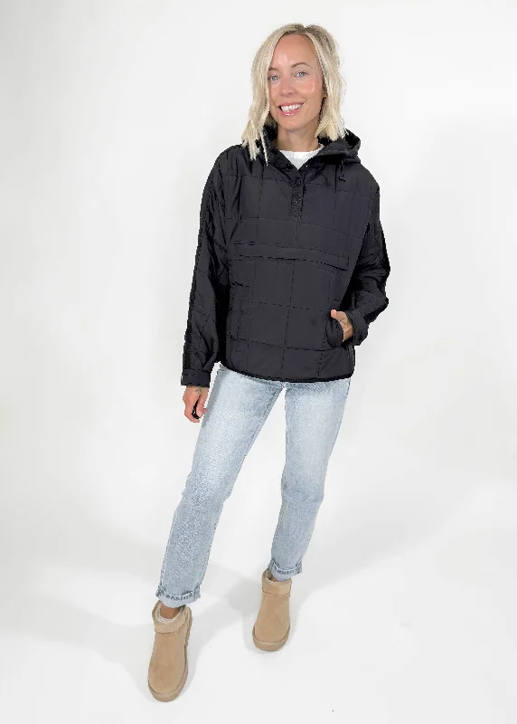 Misty Puffer Pullover- BLACK-FINAL SALE*L* Mock Neck Pullover