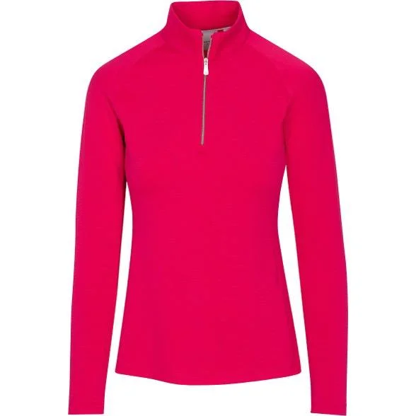 New Women's Dunning Golf Player Jersey Performance Zip Pullover - Dahlia MSP$98 Crew Neck Wool New Women's Dunning Golf Player Jersey Performance Zip Pullover - Dahlia MSP$98 Crew Neck Wool