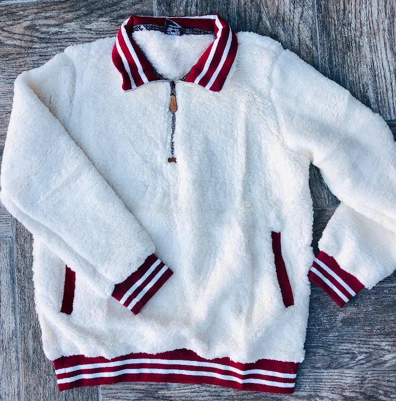 Cream/Maroon